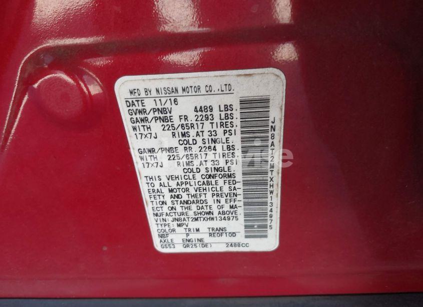 Photo 9 of 2017 Nissan Rogue S (VIN JN8AT2MTXHW134975)