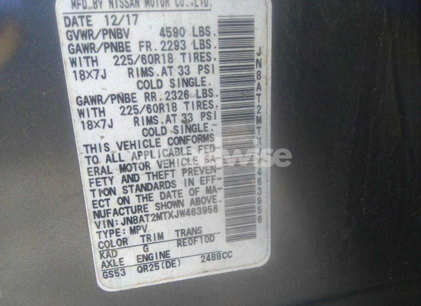 Photo 9 of 2018 Nissan Rogue SL (VIN JN8AT2MTXJW463956)