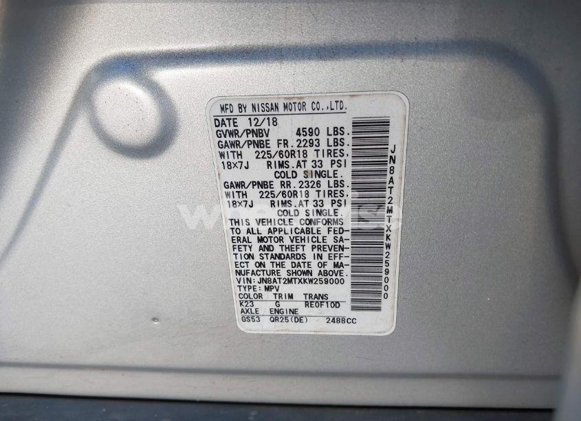 Photo 9 of 2019 Nissan Rogue SV (VIN JN8AT2MTXKW259000)