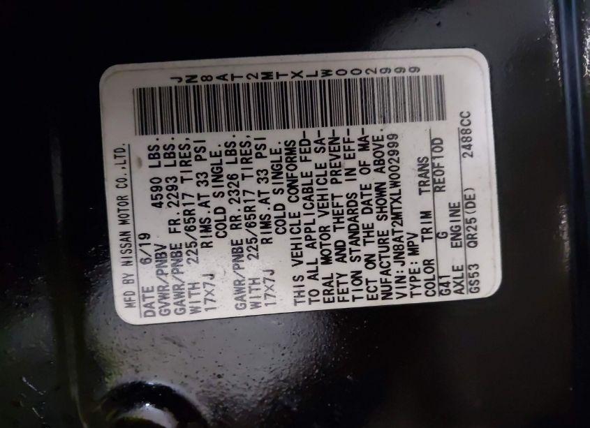 Photo 9 of 2020 Nissan Rogue SV FWD (VIN JN8AT2MTXLW002999)