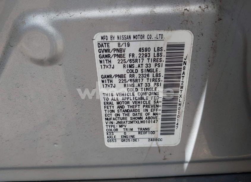 Photo 9 of 2020 Nissan Rogue SV FWD (VIN JN8AT2MTXLW010147)