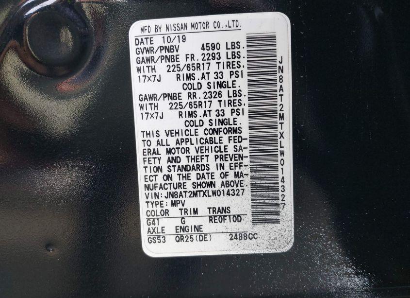 Photo 9 of 2020 Nissan Rogue SV FWD (VIN JN8AT2MTXLW014327)