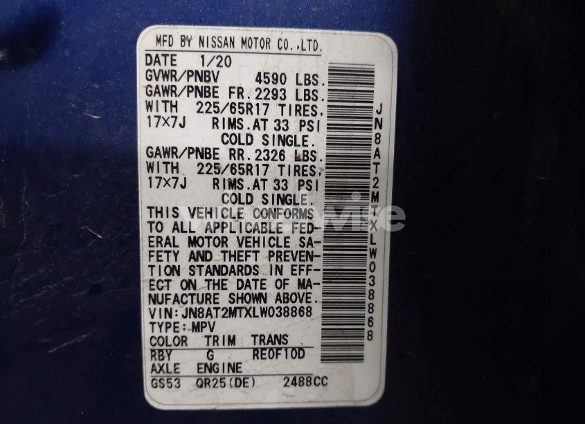 Photo 9 of 2020 Nissan Rogue SV FWD (VIN JN8AT2MTXLW038868)