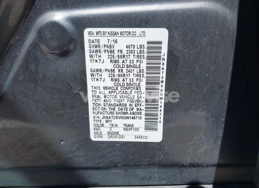 Photo 9 of 2016 Nissan Rogue S (VIN JN8AT2MV0GW148710)