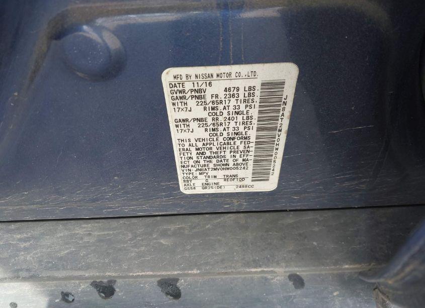 Photo 9 of 2017 Nissan Rogue S (VIN JN8AT2MV0HW005242)