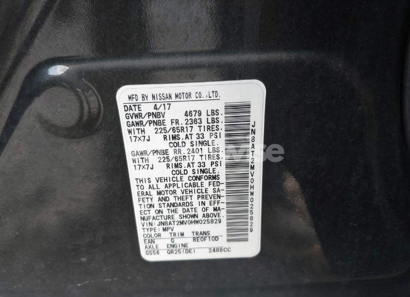 Photo 9 of 2017 Nissan Rogue S (VIN JN8AT2MV0HW025829)