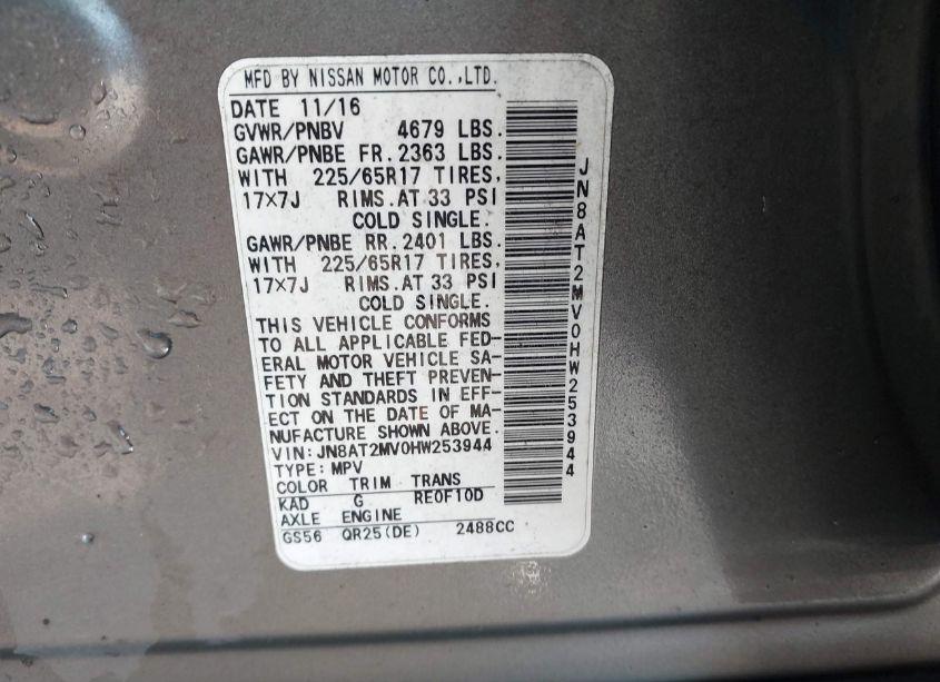 Photo 9 of 2017 Nissan Rogue S (VIN JN8AT2MV0HW253944)