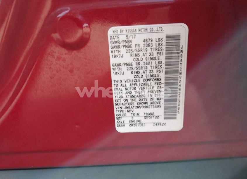 Photo 9 of 2017 Nissan Rogue SL (VIN JN8AT2MV0HW273465)