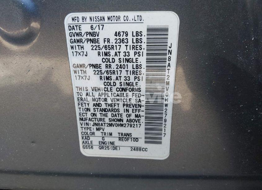 Photo 9 of 2017 Nissan Rogue S (VIN JN8AT2MV0HW279217)