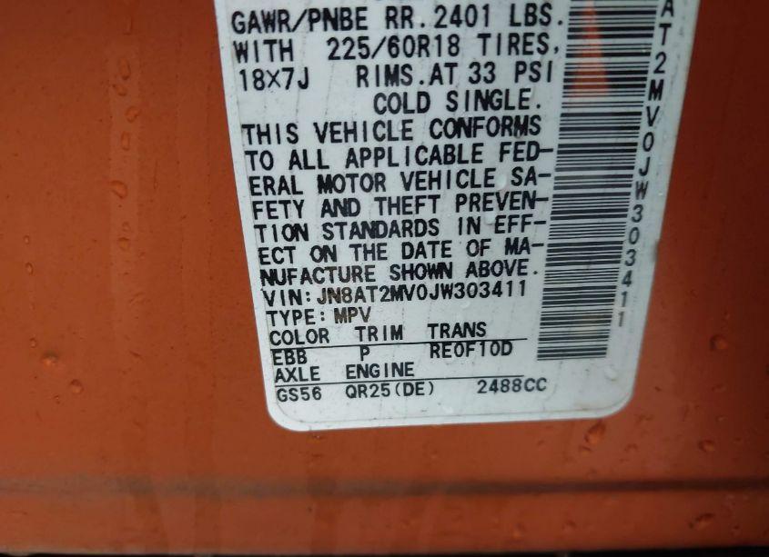 Photo 9 of 2018 Nissan Rogue SL (VIN JN8AT2MV0JW303411)