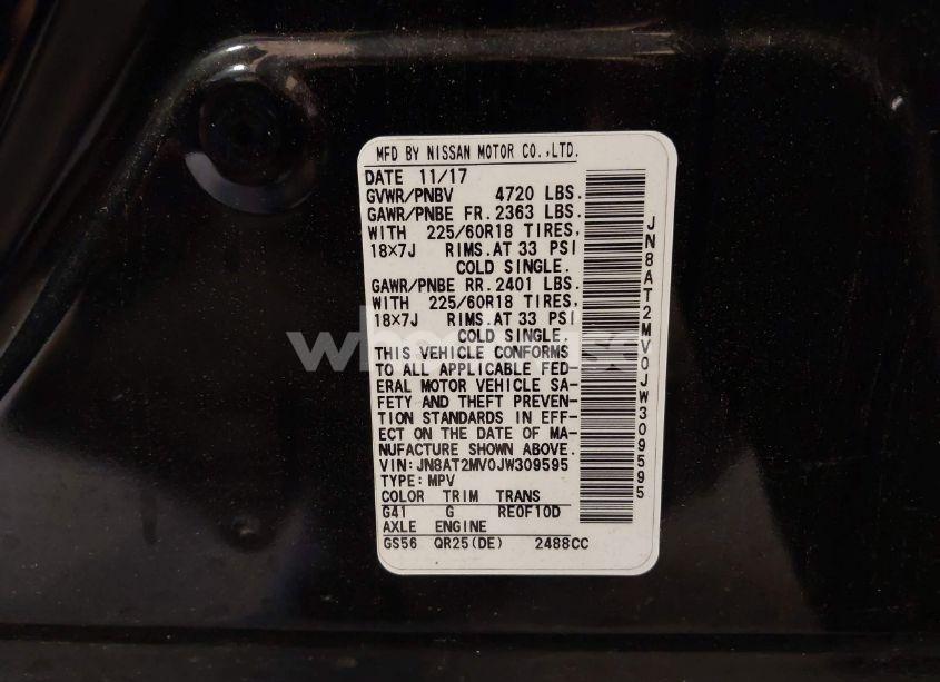 Photo 9 of 2018 Nissan Rogue SL (VIN JN8AT2MV0JW309595)