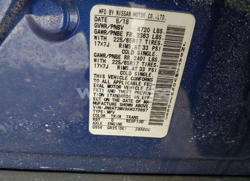 Photo 9 of 2019 Nissan Rogue SV (VIN JN8AT2MV0KW370897)