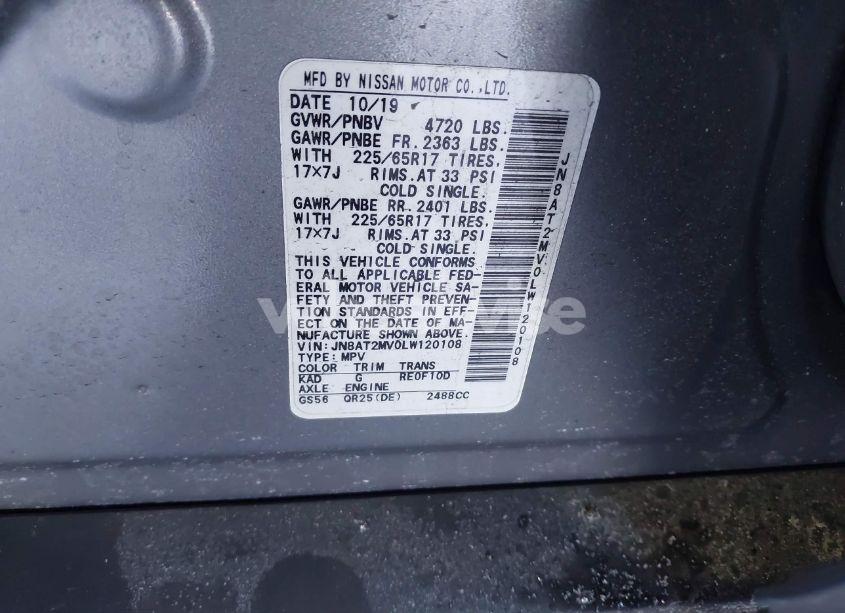 Photo 9 of 2020 Nissan Rogue SV INTELLIGENT AWD (VIN JN8AT2MV0LW120108)