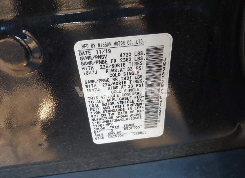 Photo 9 of 2020 Nissan Rogue SV INTELLIGENT AWD (VIN JN8AT2MV0LW123588)