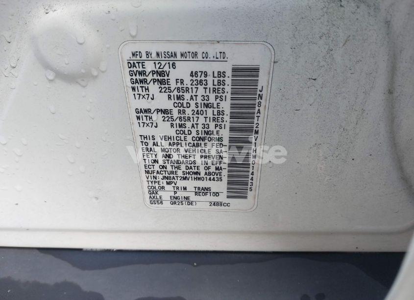 Photo 9 of 2017 Nissan Rogue S (VIN JN8AT2MV1HW014435)