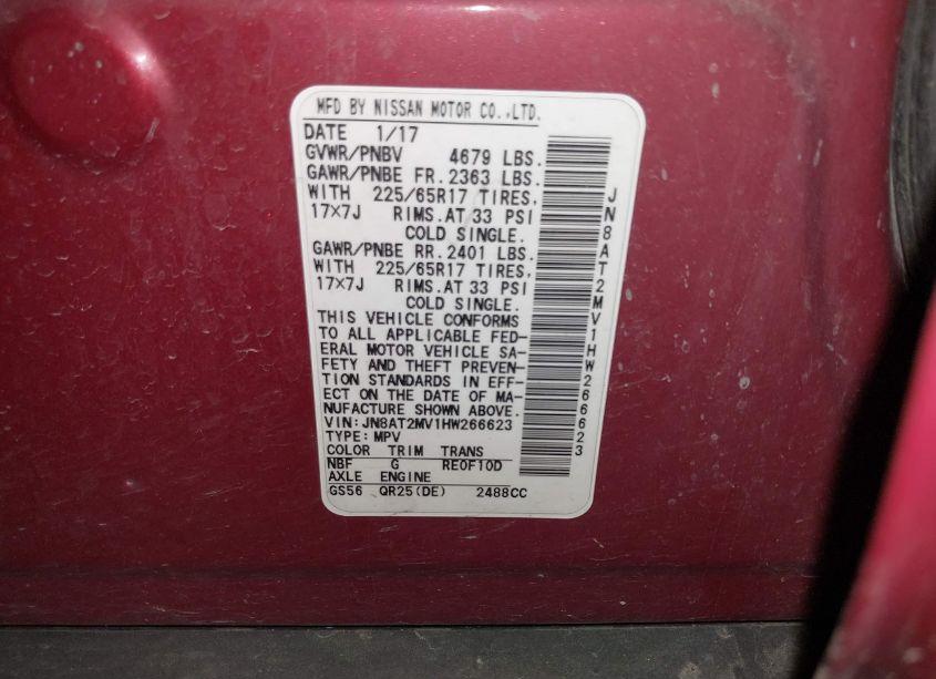 Photo 9 of 2017 Nissan Rogue S (VIN JN8AT2MV1HW266623)