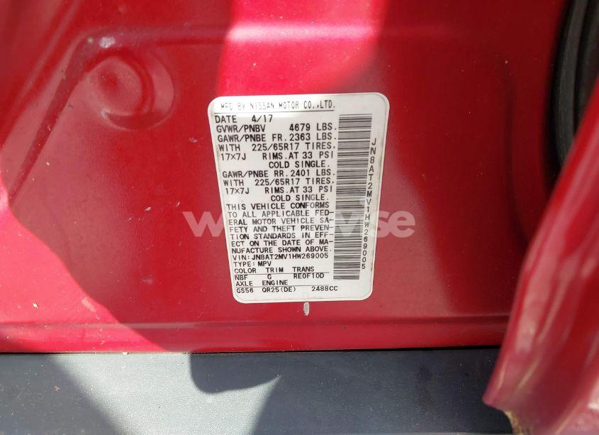 Photo 9 of 2017 Nissan Rogue S (VIN JN8AT2MV1HW269005)