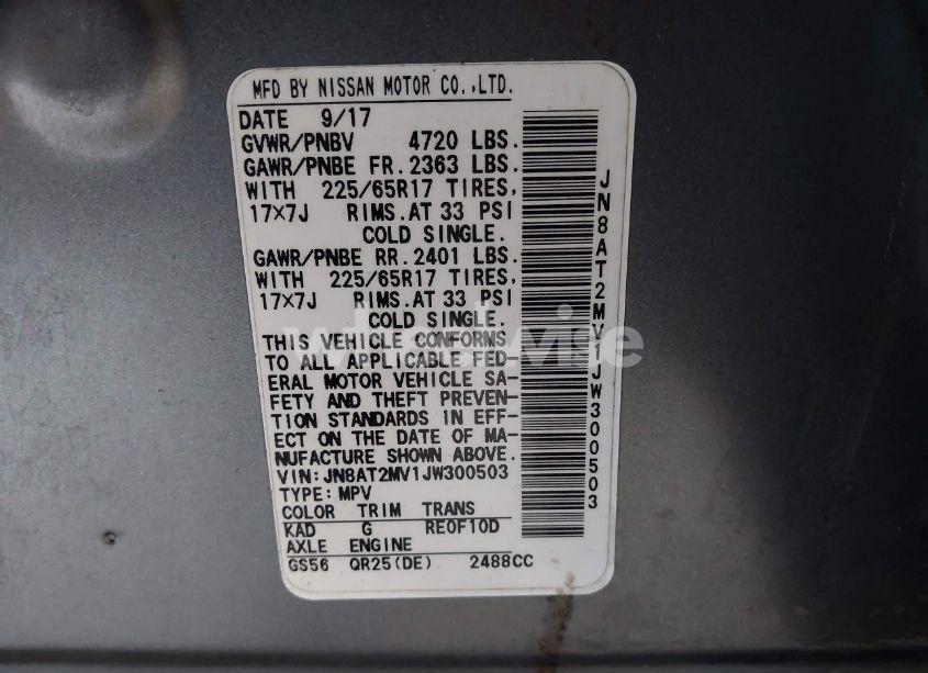 Photo 9 of 2018 Nissan Rogue SV (VIN JN8AT2MV1JW300503)