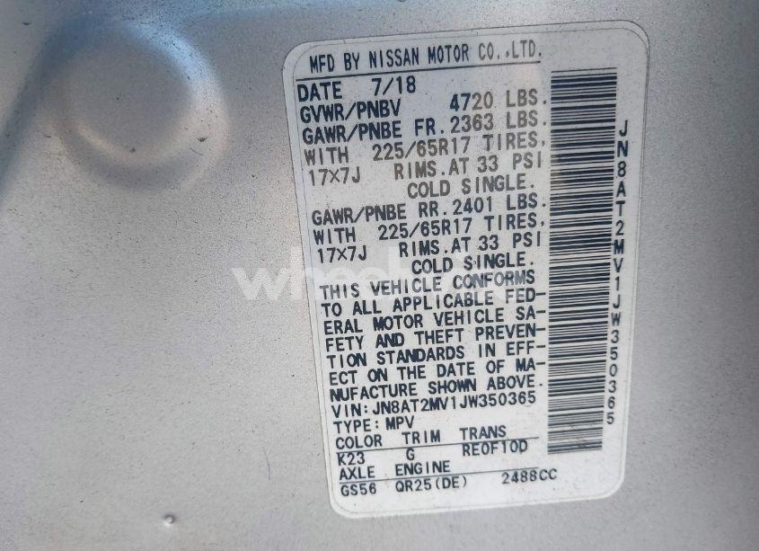 Photo 9 of 2018 Nissan Rogue SV (VIN JN8AT2MV1JW350365)