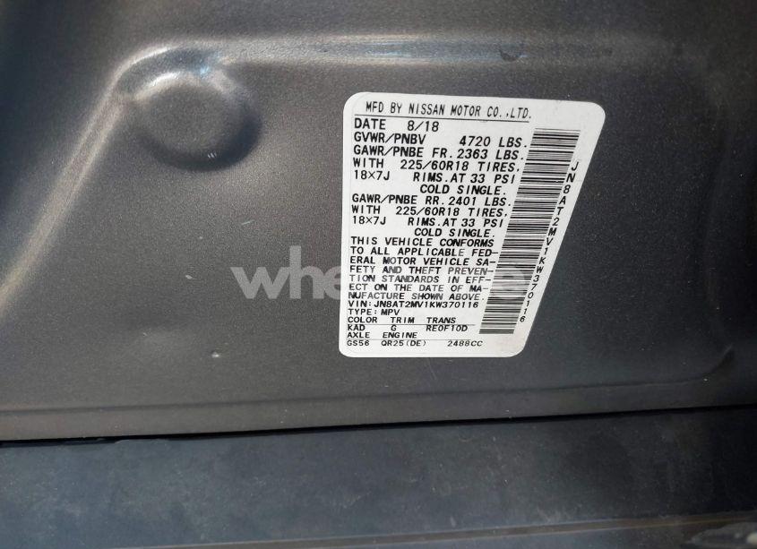 Photo 9 of 2019 Nissan Rogue SV (VIN JN8AT2MV1KW370116)