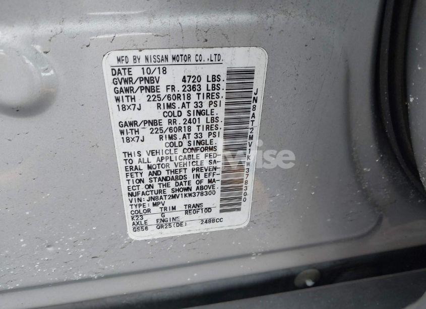 Photo 9 of 2019 Nissan Rogue SV (VIN JN8AT2MV1KW378300)