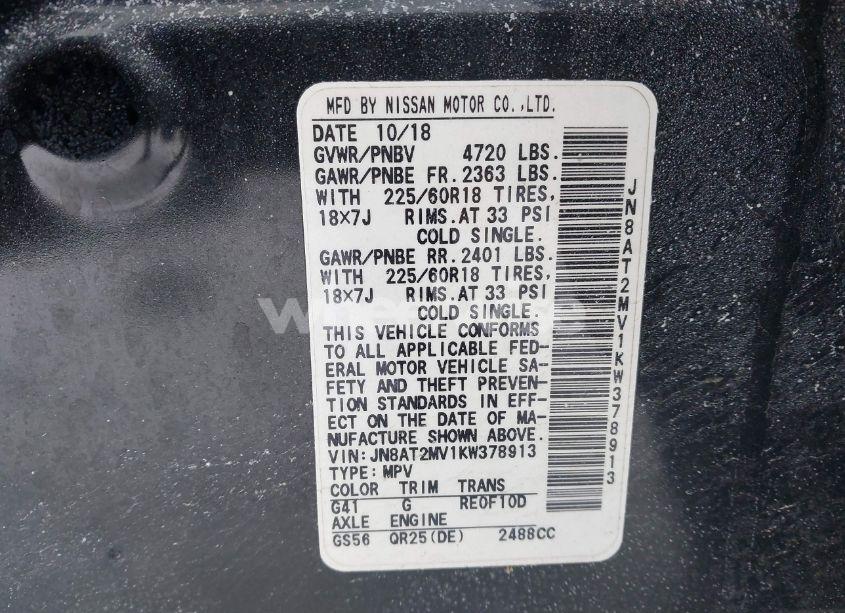 Photo 9 of 2019 Nissan Rogue SV (VIN JN8AT2MV1KW378913)