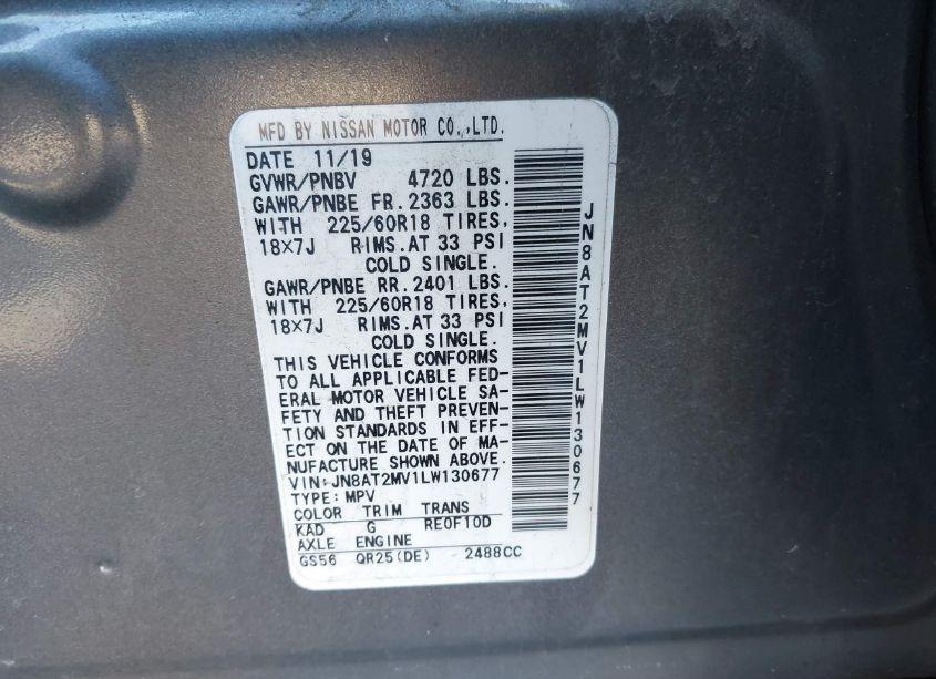 Photo 9 of 2020 Nissan Rogue SV INTELLIGENT AWD (VIN JN8AT2MV1LW130677)