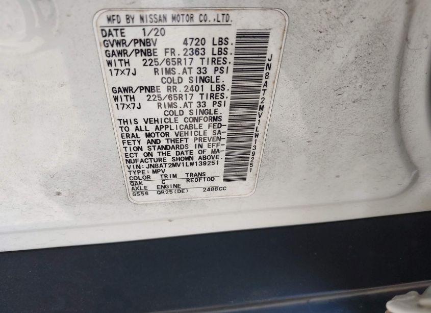 Photo 9 of 2020 Nissan Rogue S INTELLIGENT AWD (VIN JN8AT2MV1LW139251)