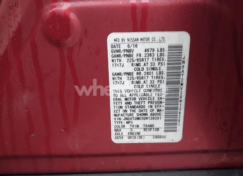 Photo 9 of 2016 Nissan Rogue S (VIN JN8AT2MV2GW139281)