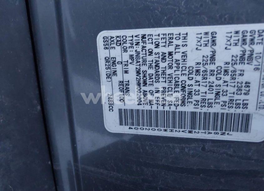 Photo 9 of 2017 Nissan Rogue SV (VIN JN8AT2MV2HW002004)