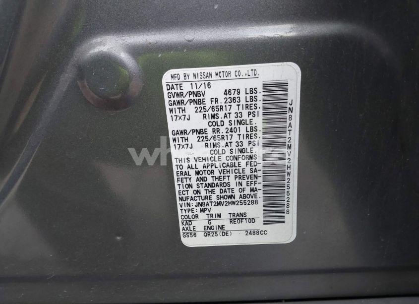 Photo 9 of 2017 Nissan Rogue S (VIN JN8AT2MV2HW255288)