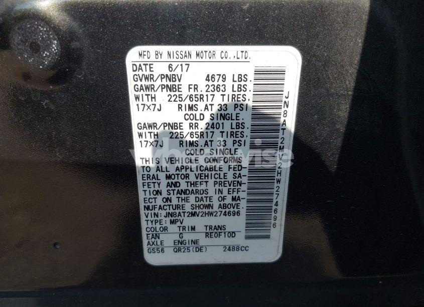 Photo 9 of 2017 Nissan Rogue S (VIN JN8AT2MV2HW274696)