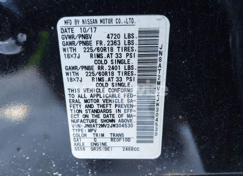 Photo 9 of 2018 Nissan Rogue SL (VIN JN8AT2MV2JW304530)