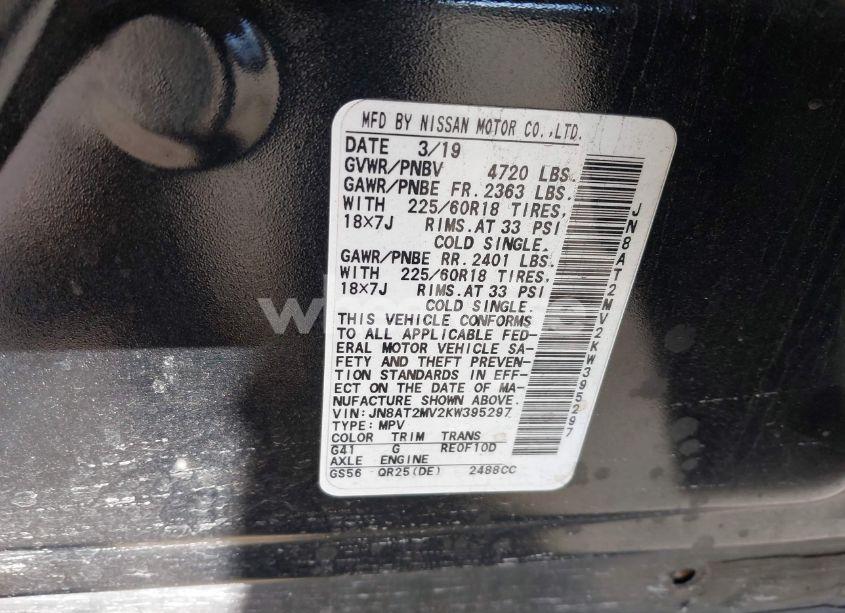 Photo 9 of 2019 Nissan Rogue SV (VIN JN8AT2MV2KW395297)