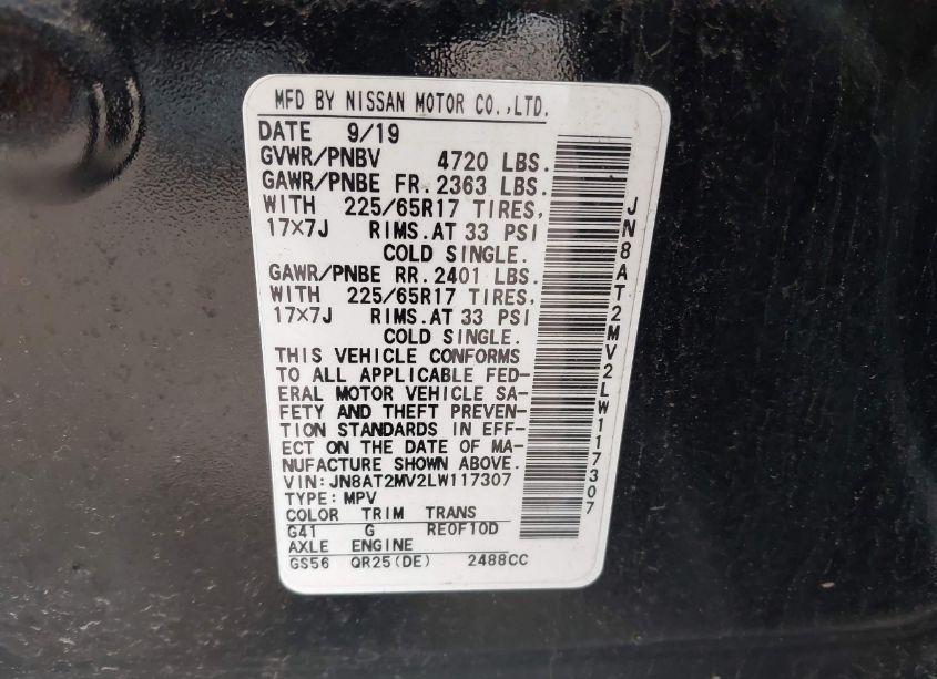 Photo 9 of 2020 Nissan Rogue SV INTELLIGENT AWD (VIN JN8AT2MV2LW117307)