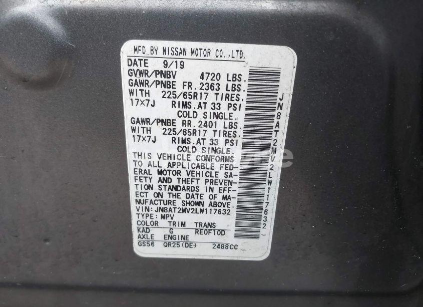 Photo 9 of 2020 Nissan Rogue SV INTELLIGENT AWD (VIN JN8AT2MV2LW117632)