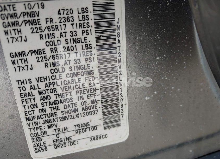 Photo 9 of 2020 Nissan Rogue SV INTELLIGENT AWD (VIN JN8AT2MV2LW120837)