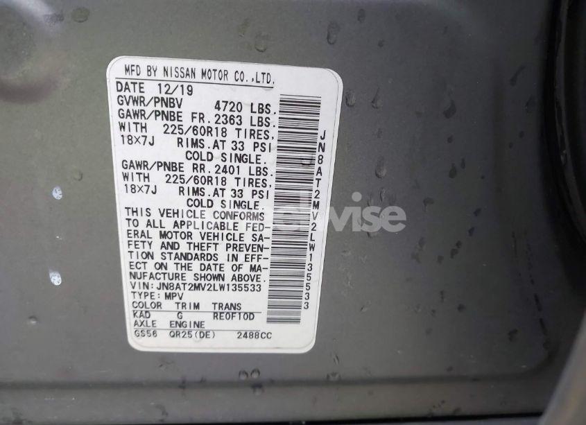 Photo 9 of 2020 Nissan Rogue SV INTELLIGENT AWD (VIN JN8AT2MV2LW135533)