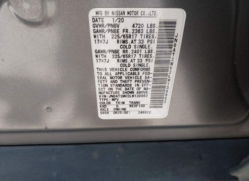 Photo 9 of 2020 Nissan Rogue SV INTELLIGENT AWD (VIN JN8AT2MV2LW138982)