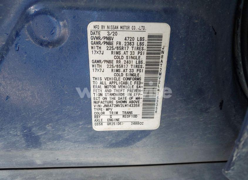 Photo 9 of 2020 Nissan Rogue SV INTELLIGENT AWD (VIN JN8AT2MV2LW143356)