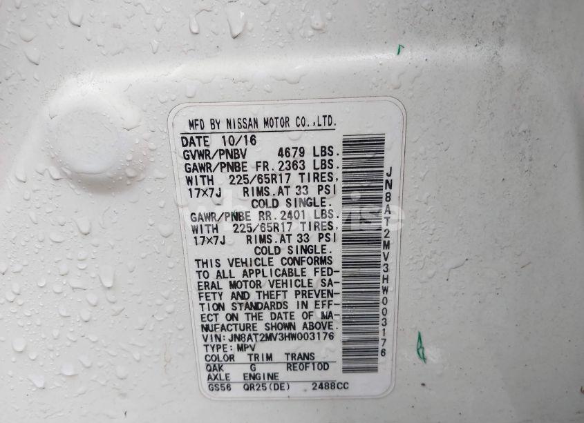 Photo 9 of 2017 Nissan Rogue S (VIN JN8AT2MV3HW003176)