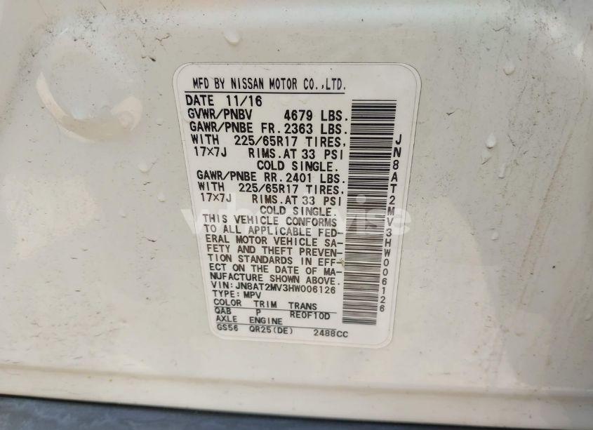 Photo 9 of 2017 Nissan Rogue SV (VIN JN8AT2MV3HW006126)