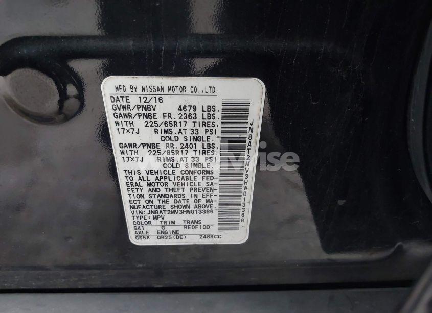 Photo 9 of 2017 Nissan Rogue S (VIN JN8AT2MV3HW013366)