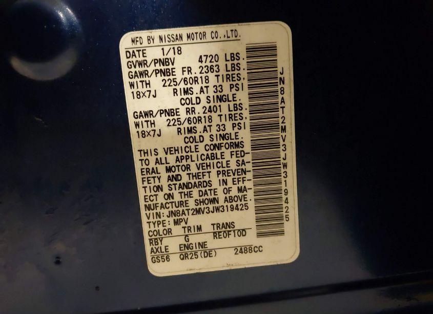 Photo 9 of 2018 Nissan Rogue SL (VIN JN8AT2MV3JW319425)