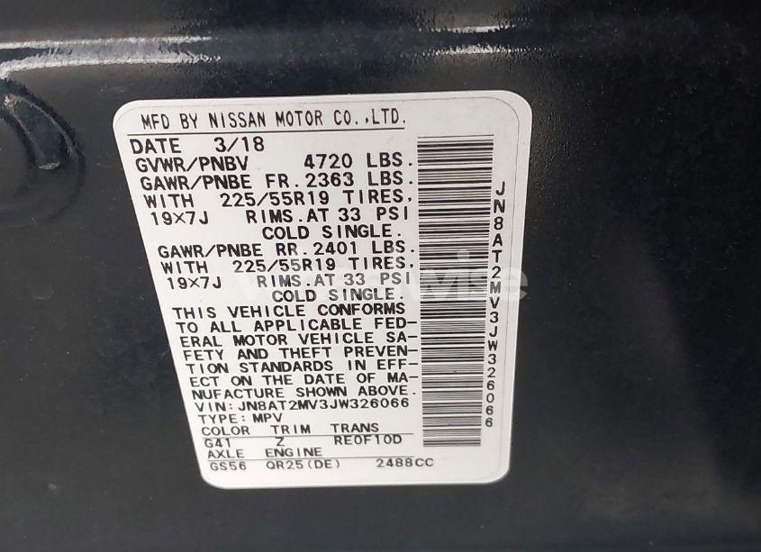 Photo 9 of 2018 Nissan Rogue SL (VIN JN8AT2MV3JW326066)