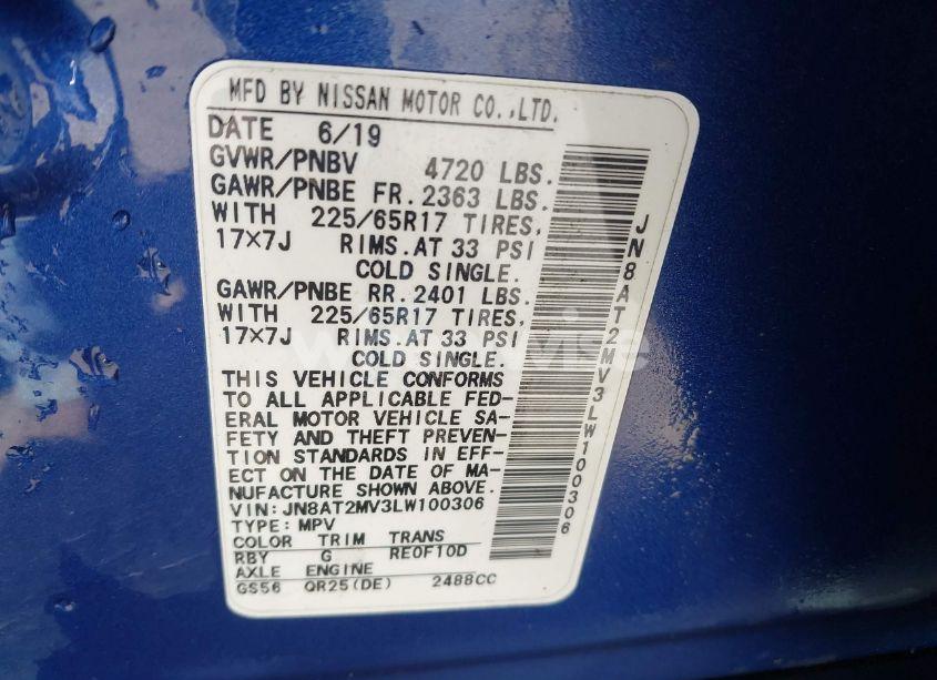 Photo 9 of 2020 Nissan Rogue SV INTELLIGENT AWD (VIN JN8AT2MV3LW100306)