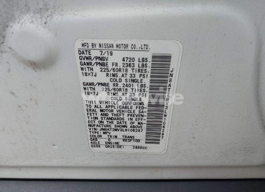 Photo 9 of 2020 Nissan Rogue SV INTELLIGENT AWD (VIN JN8AT2MV3LW106297)