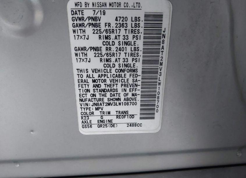 Photo 9 of 2020 Nissan Rogue S INTELLIGENT AWD (VIN JN8AT2MV3LW108700)