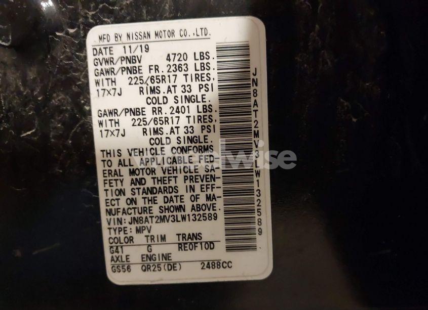 Photo 9 of 2020 Nissan Rogue SV INTELLIGENT AWD (VIN JN8AT2MV3LW132589)