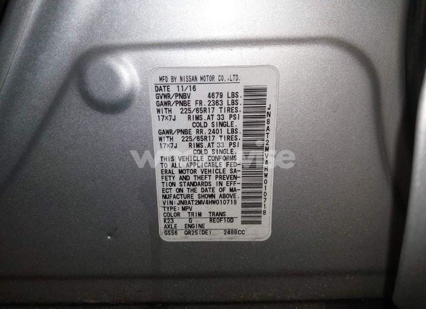 Photo 9 of 2017 Nissan Rogue SV (VIN JN8AT2MV4HW010718)